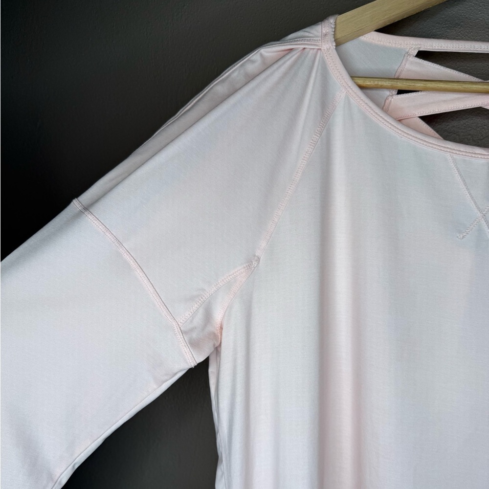 Apana Light Pink Women's 1X Activewear Top Criss-Cross Back Sport Soft&Stretchy - Picture 7 of 13